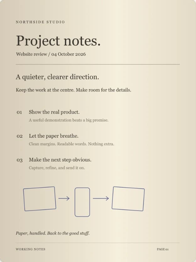 Sample notes with the original paper background